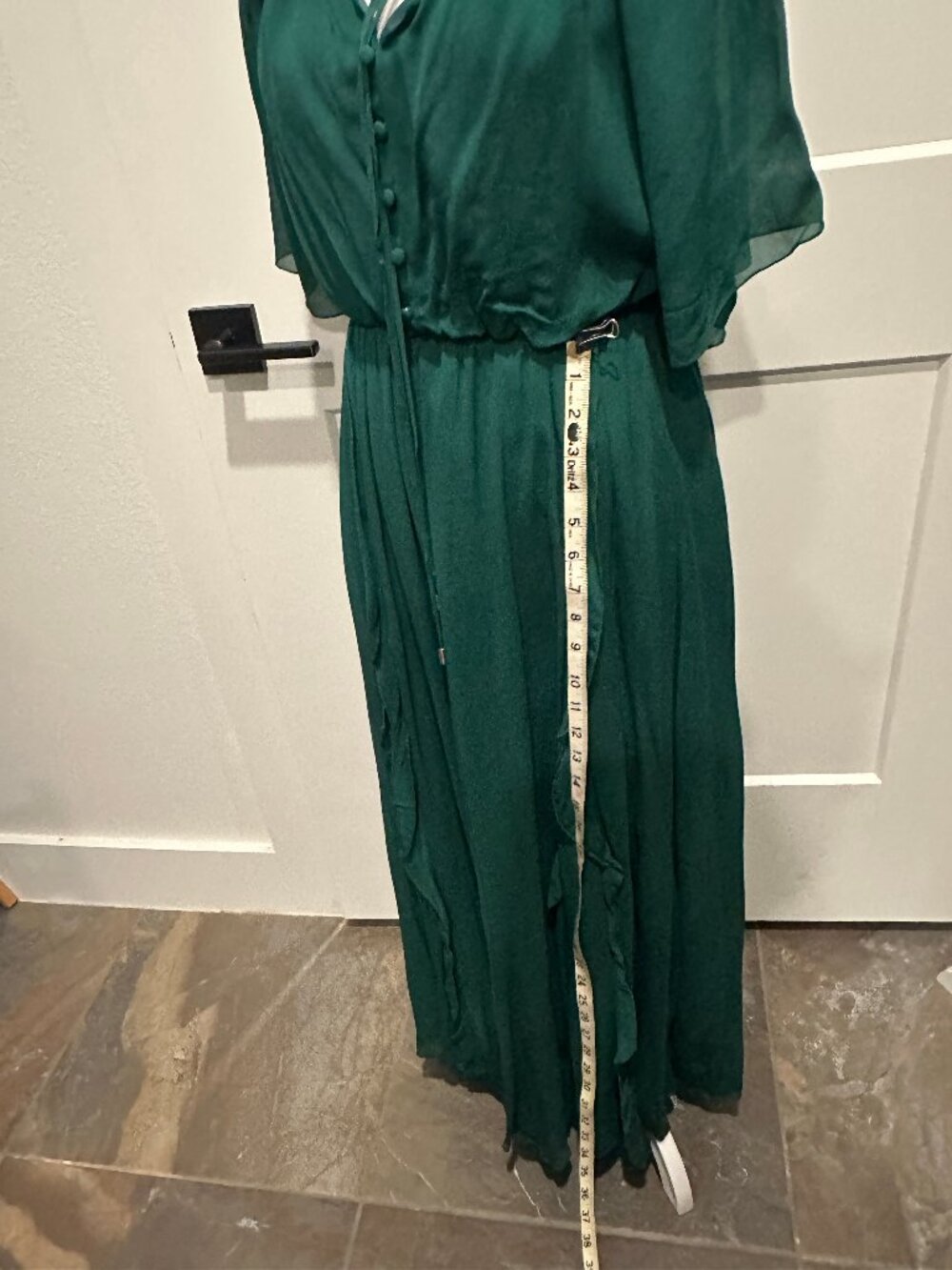 Bella & Bloom Ruffled Midi Dress Green Size Small - Picture 14 of 15